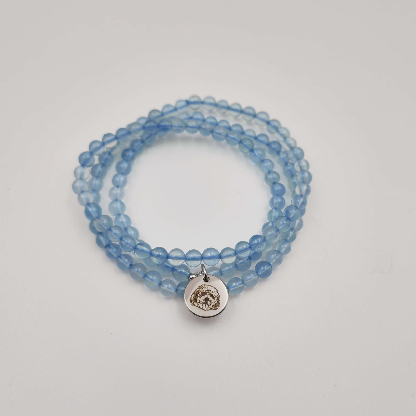 Selected Aquamarine Energy Bracelet (Personalized Pet Portrait)