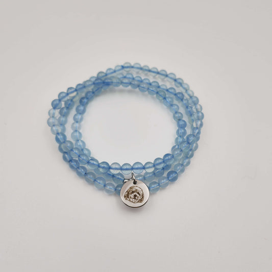 Selected Aquamarine Energy Bracelet (Personalized Pet Portrait)