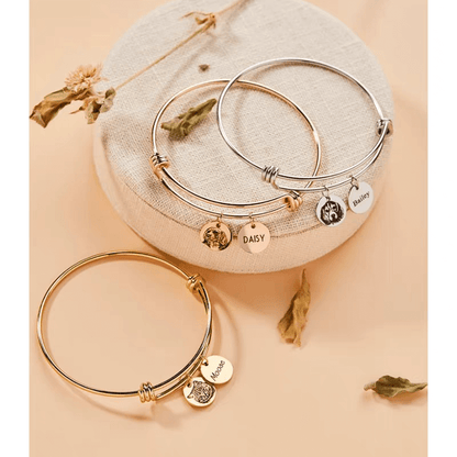 Custom Pet Double Pendant Engraved Bracelet
