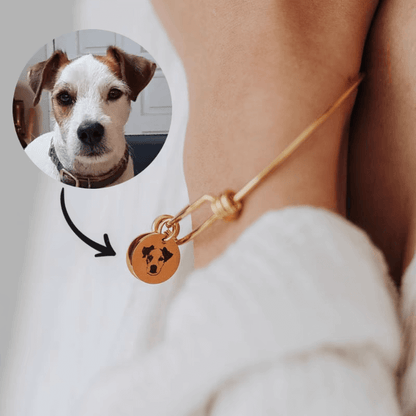 Custom Pet Double Pendant Engraved Bracelet