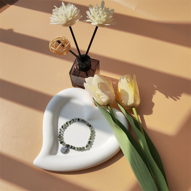 Moss Agate Energy Bracelet (Personalized Pet Portrait)
