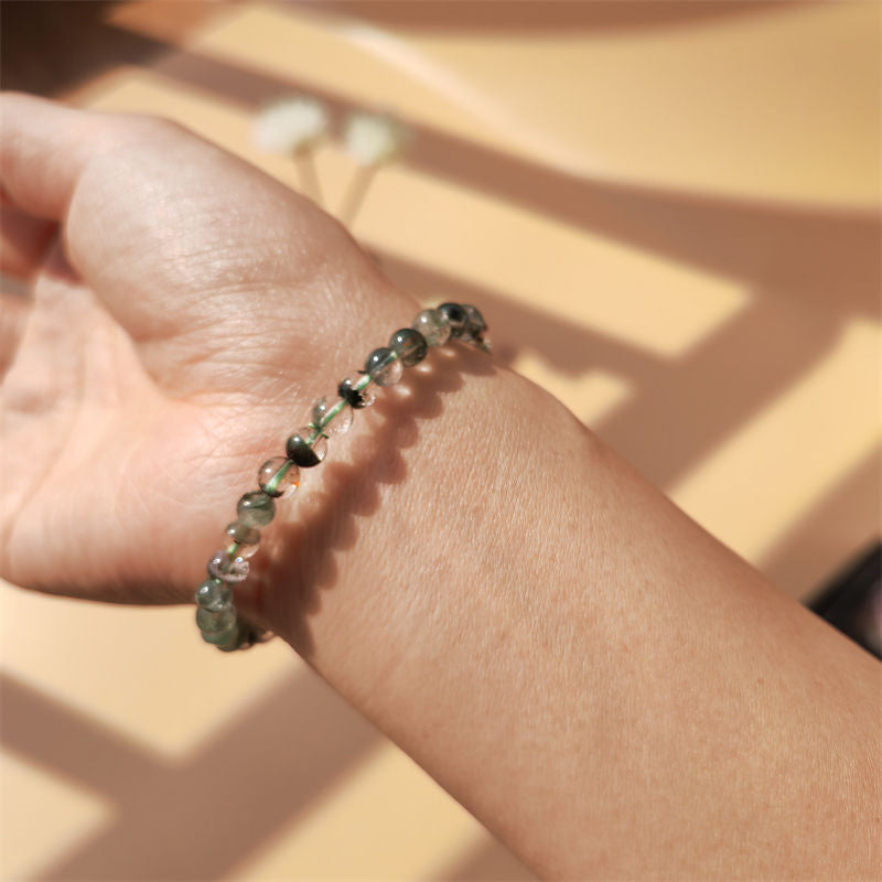 Moss Agate Energy Bracelet (Personalized Pet Portrait)