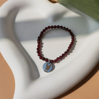 Garnet Energy Bracelet (Personalized Pet Portrait)