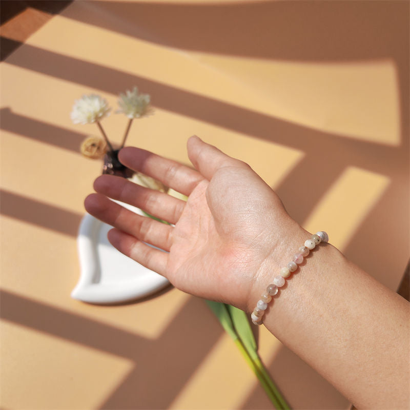 Real Sakura Agate Energy Bracelet (Personalized Pet Portrait)