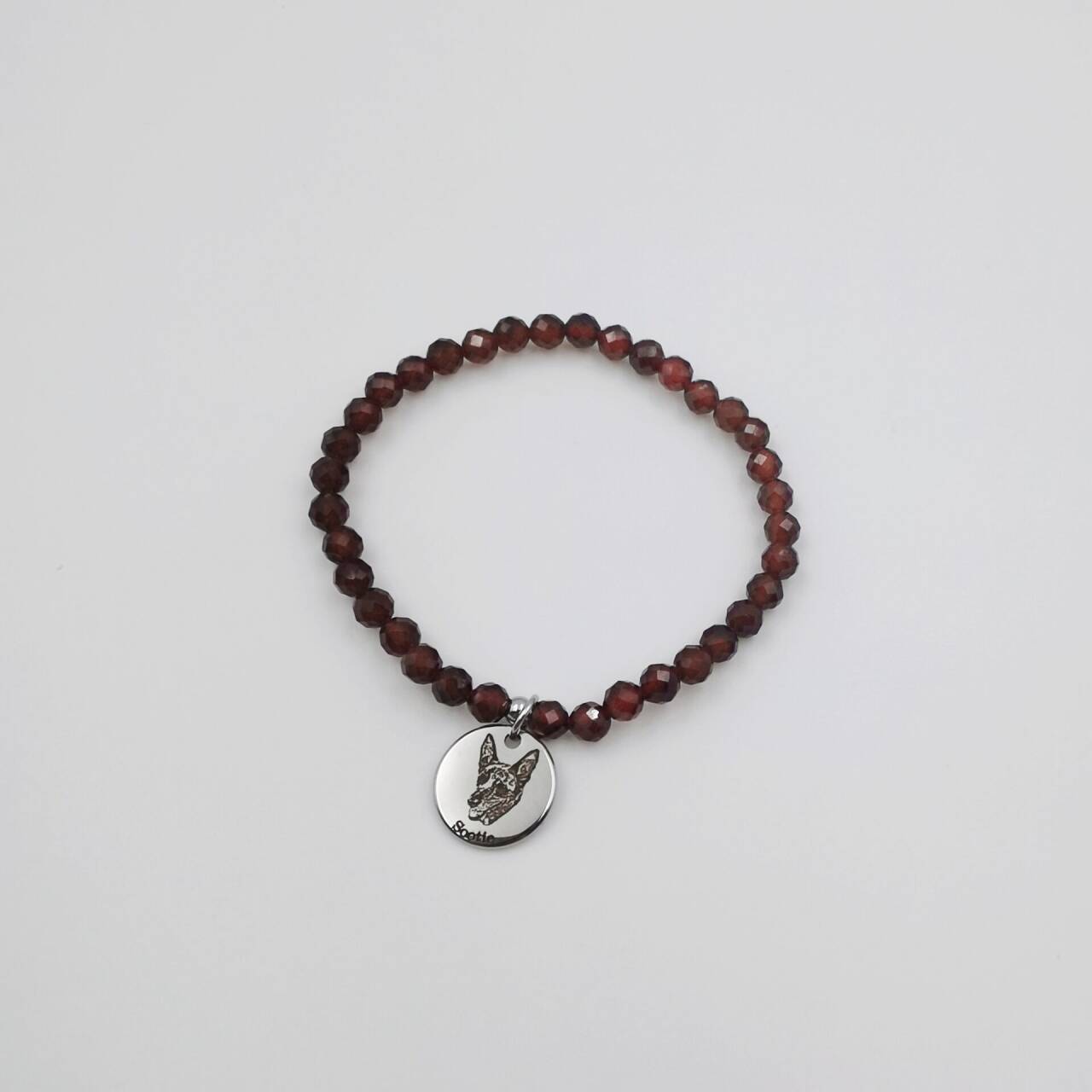 Garnet Energy Bracelet (Personalized Pet Portrait)