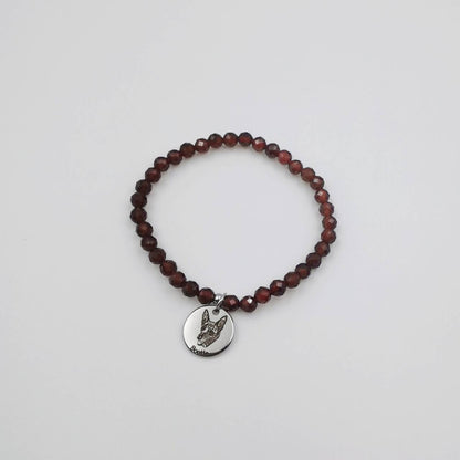 Garnet Energy Bracelet (Personalized Pet Portrait)