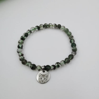 Moss Agate Energy Bracelet (Personalized Pet Portrait)