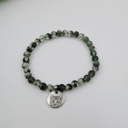 Moss Agate Energy Bracelet (Personalized Pet Portrait)