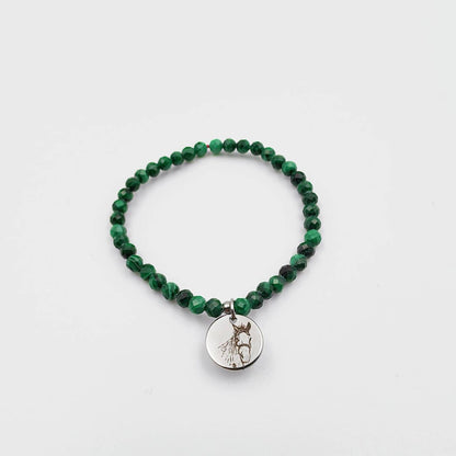Genuine Malachite Energy Bracelet (Personalized Pet Portrait)