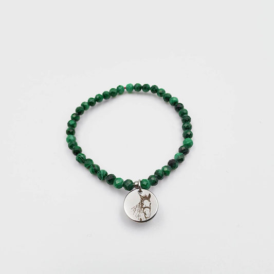 Genuine Malachite Energy Bracelet (Personalized Pet Portrait)