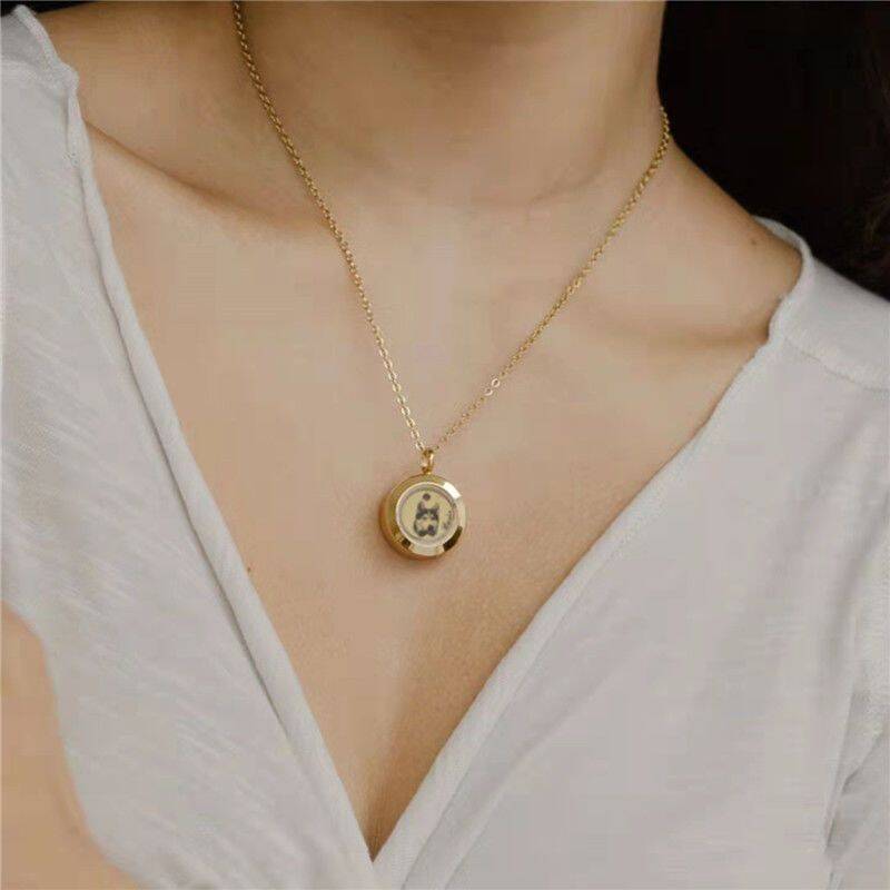 Custom Pet Face Necklace™ with Memorial Fur -1