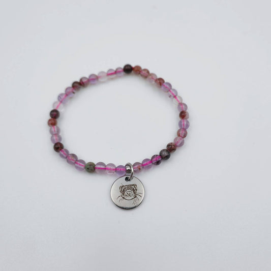 Real Amethyst Energy Bracelet (Personalized Pet Portrait)