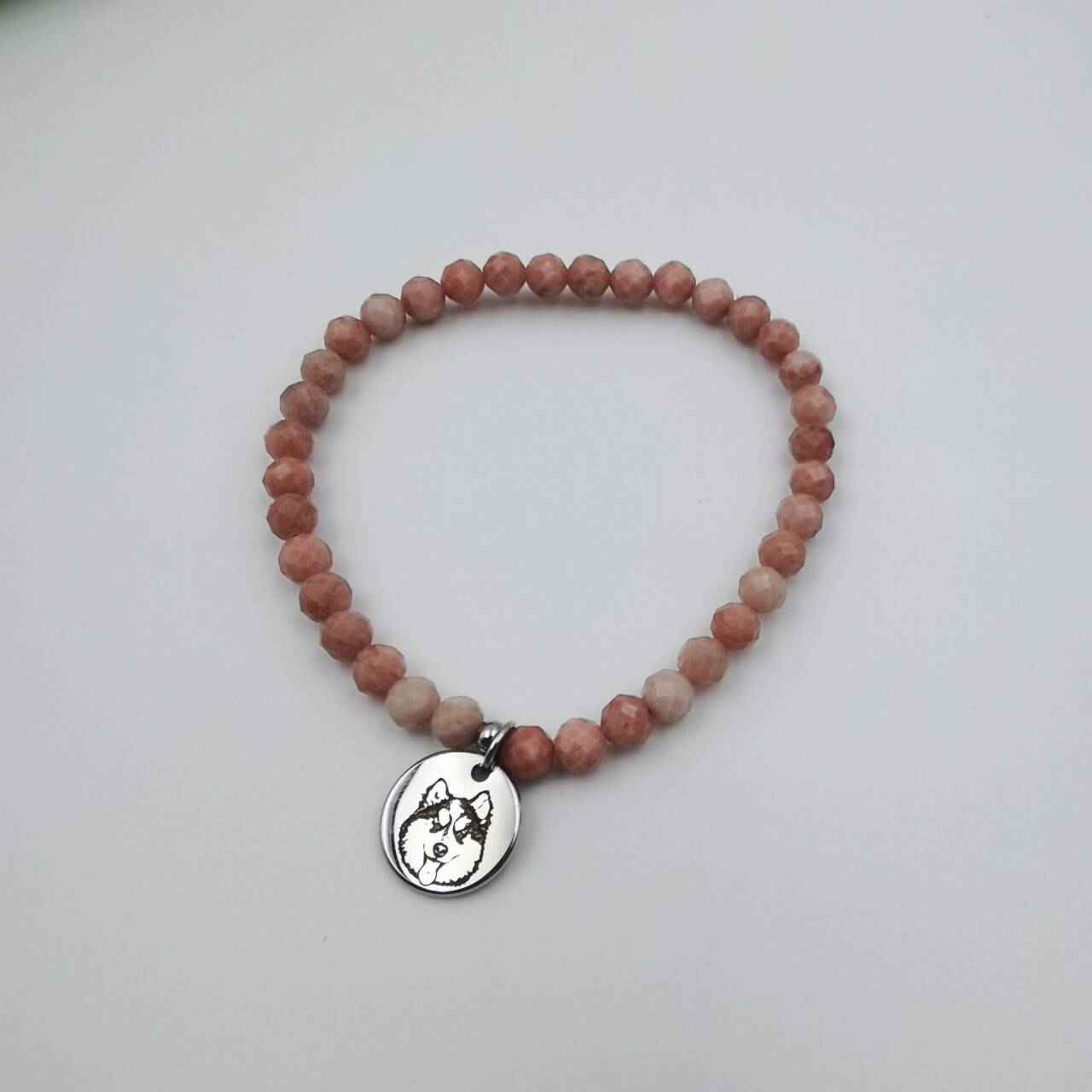 Rhodonite Energy Bracelet (Personalized Pet Portrait)