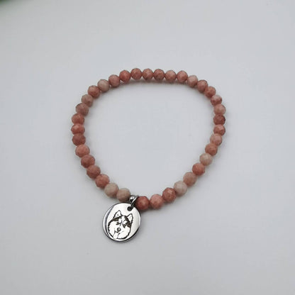 Rhodonite Energy Bracelet (Personalized Pet Portrait)