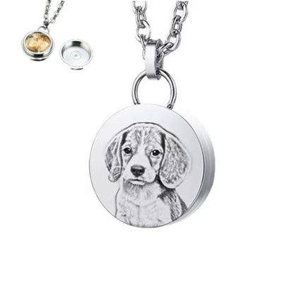 Custom Pet Face Necklace™ with Memorial Fur