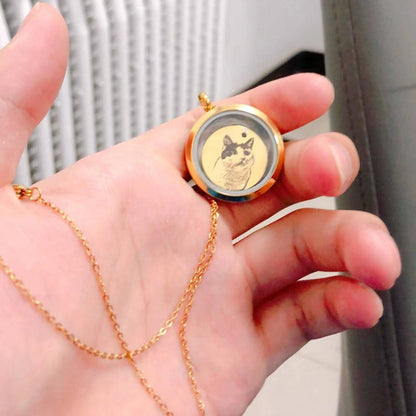 Custom Pet Face Necklace™ with Memorial Fur -1